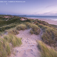 Buy canvas prints of Vibrant Sunset on Freshwater West Beach by Steven Nokes