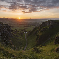 Buy canvas prints of Majestic Summer Sunrise at Winnats Pass by Steven Nokes