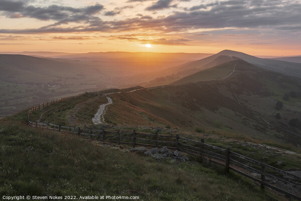 Majestic Sunrise Over The Great Ridge Picture Board by Steven Nokes