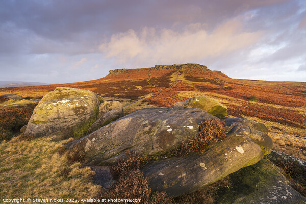 Majestic Sunrise over Higger Tor Picture Board by Steven Nokes
