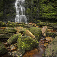 Buy canvas prints of Majestic Waterfall in the Heart of Bleaklow by Steven Nokes