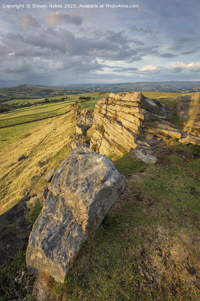 Majestic Golden Hour at Windgather Rocks Picture Board by Steven Nokes
