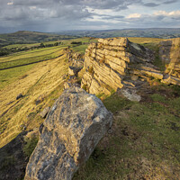 Buy canvas prints of Majestic Golden Hour at Windgather Rocks by Steven Nokes