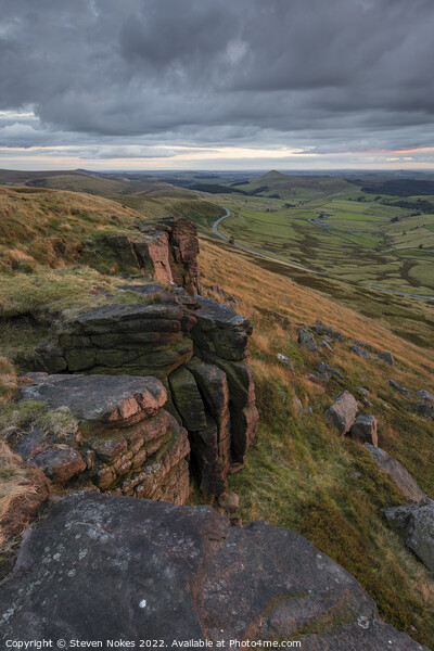 Shining Tor overlooking the Cheshire plain, Macclesfield, Cheshire, UK Picture Board by Steven Nokes