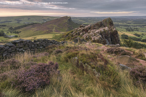 Heather blooms at Roaches Picture Board by Steven Nokes