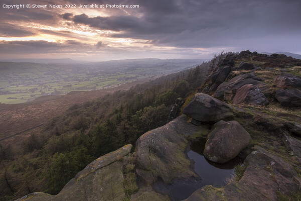 Tranquil Sunset at The Roaches Picture Board by Steven Nokes