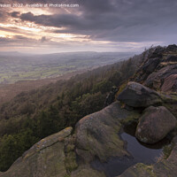 Buy canvas prints of Tranquil Sunset at The Roaches by Steven Nokes