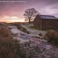 Buy canvas prints of Majestic Sunrise at Wildboarclough Barn by Steven Nokes