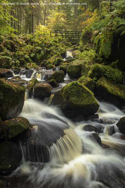 Tranquil Waterfall in Stunning Peak District Picture Board by Steven Nokes