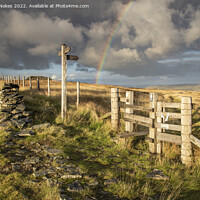 Buy canvas prints of A Stunning Rainbow over Cheshires Shining Tor by Steven Nokes