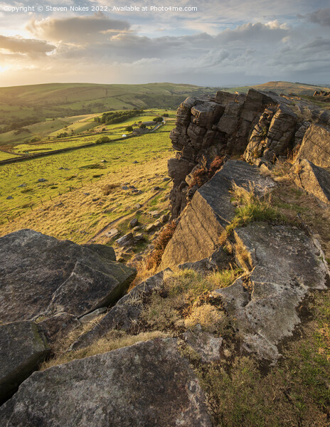 Majestic Gritstone Cliff Picture Board by Steven Nokes