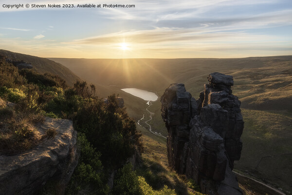Tranquil Sunset Over Saddleworth Moor Picture Board by Steven Nokes