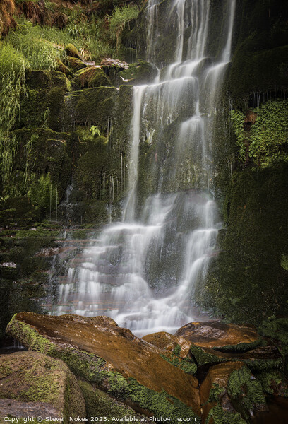 Majestic Kinder Scout Waterfall Picture Board by Steven Nokes