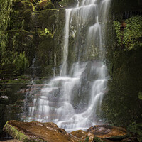 Buy canvas prints of Majestic Kinder Scout Waterfall by Steven Nokes