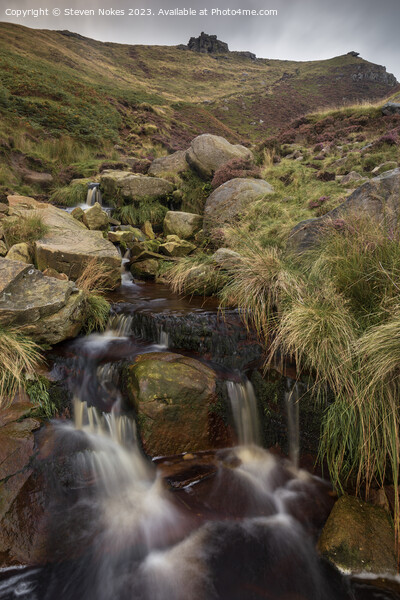 Majestic Crowden Clough Waterfall Picture Board by Steven Nokes