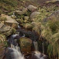Buy canvas prints of Majestic Crowden Clough Waterfall by Steven Nokes