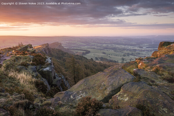 Golden Sunrise over the Roaches Picture Board by Steven Nokes