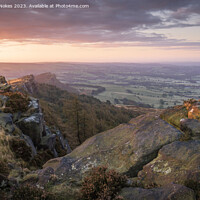 Buy canvas prints of Golden Sunrise over the Roaches by Steven Nokes