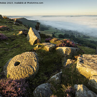Buy canvas prints of Misty mornings at Curbar Edge, Peak District, Derb by Steven Nokes