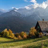 Buy canvas prints of Slovenian Mountain Hut in Srednji Vrh by Tamara Al Bahri