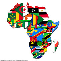 Buy canvas prints of Africa Flag Map 2  by Phil Robinson