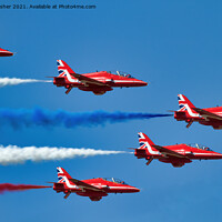 Buy canvas prints of Red Arrows: Red White and Blue by Mark Rosher