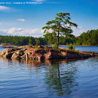 Buy canvas prints of Small Island in Swedish Lake by Mark Rosher