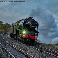 Buy canvas prints of A1 Tornado 60163 rounds Huntingford Embankment by Mark Rosher
