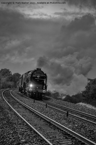 A1 Tornado 60163 rounds Huntingford Embankment Picture Board by Mark Rosher