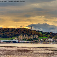 Buy canvas prints of Sunset over Conwy Castle by Mark Rosher