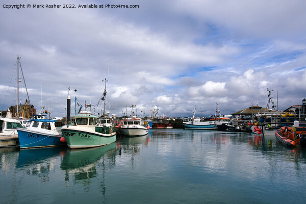 Fishing Fleet in Padstow Harbour Picture Board by Mark Rosher