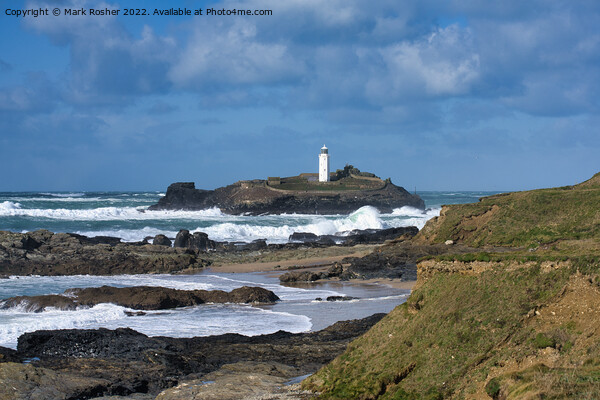Godrevy Island and Lighthouse Picture Board by Mark Rosher