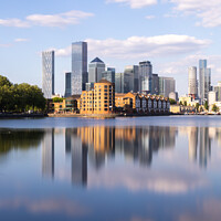 Buy canvas prints of Canary Wharf from Greenland Dock by Stephen Coughlan