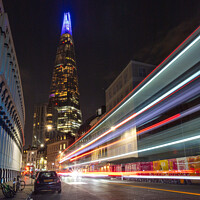 Buy canvas prints of The Shard Bus Trails by Stephen Coughlan