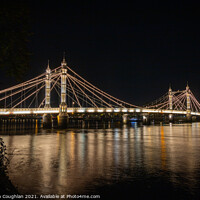 Buy canvas prints of Albert Bridge, London at night by Stephen Coughlan