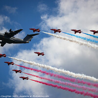 Buy canvas prints of Airbus A400M & RAF Red Arrows by Stephen Coughlan