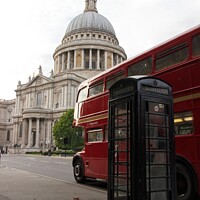 Buy canvas prints of St Pauls Cathedral with Routemaster Bus by Stephen Coughlan
