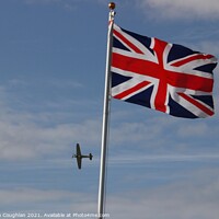 Buy canvas prints of Hawker Hurricane Mk1 & Union Jack by Stephen Coughlan