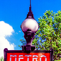 Buy canvas prints of Iconic Metro sign in Paris by Gerry Walden LRPS