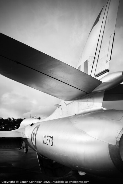 Tail of Hawker Hunter Picture Board by Simon Connellan