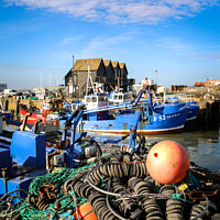 Buy canvas prints of Whitstable Harbour Boats  by Simon Connellan