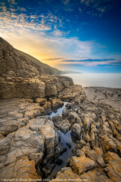 Rockpools on the Wales Coastal Path Picture Board by Simon Connellan