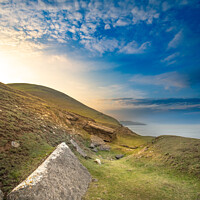 Buy canvas prints of Sunrise South Wales Coastal Path, Southerendown by Simon Connellan