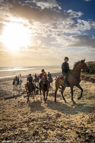 Beach Horse Riders  Picture Board by Simon Connellan