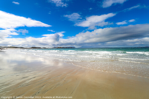 Camusdarach Beach looking over Eigg Picture Board by Simon Connellan