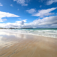 Buy canvas prints of Camusdarach Beach looking over Eigg by Simon Connellan