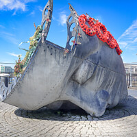 Buy canvas prints of The Merchant Seaman’s Memorial in Cardiff Bay by Simon Connellan