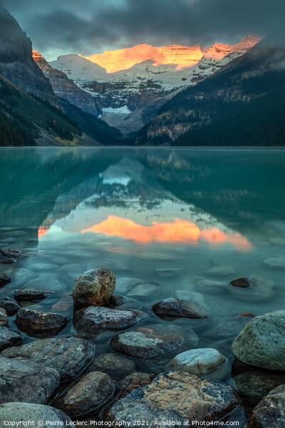Dramatic Sunrise at Lake Louise Picture Board by Pierre Leclerc Photography