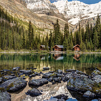 Buy canvas prints of Lake O'Hara Lodge Scenic reflection by Pierre Leclerc Photography