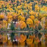 Buy canvas prints of Cabin at the Lake in Autumn by Pierre Leclerc Photography
